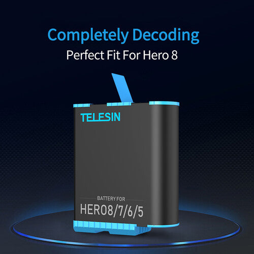 TELESIN Batería 1220mAh para GoPro HERO8 7 6 5 67 Minutos 4K
