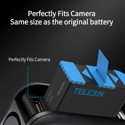 TELESIN Batería 1220mAh para GoPro HERO8 7 6 5 67 Minutos 4K