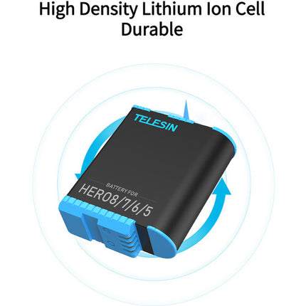 TELESIN Batería 1220mAh para GoPro HERO8 7 6 5 67 Minutos 4K