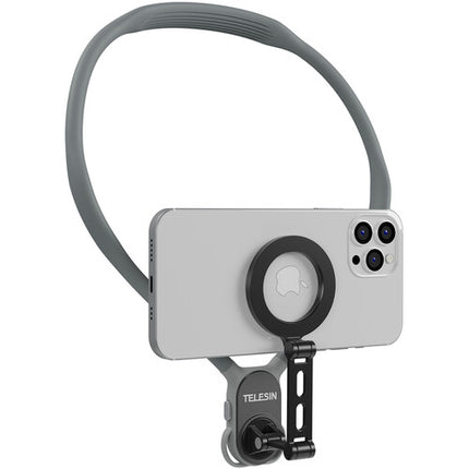 TELESIN Soporte Magnético para Smartphone con Correa de Cuello Silicona para iPhone 12 y Posteriores