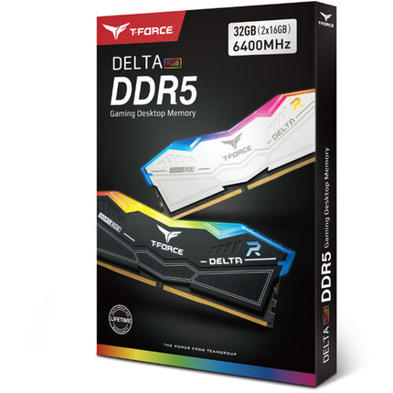 TEAMGROUP 32GB T-FORCE DELTA RGB Memoria DDR5 6400 MHz UDIMM 2x16GB Blanca