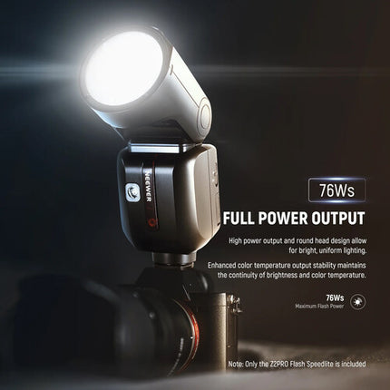Neewer Z2PRO-C Flash Speedlite Canon 76Ws Cabezal Redondo Batería Litio