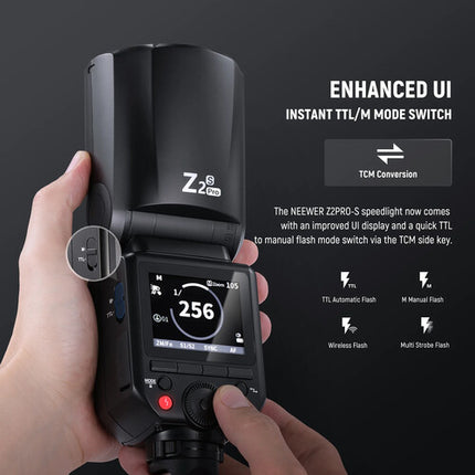 Neewer Z2PRO-S Flash Speedlite para Sony 76Ws Cabezal Redondo Batería y Cable USB-C