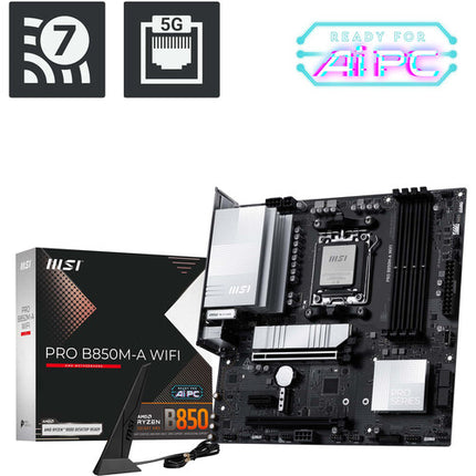 MSI PRO B850M-A WIFI AM5 Placa Base Micro-ATX DDR5-8200 Wi-Fi 7