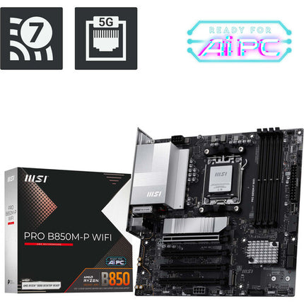 MSI PRO B850M-P WIFI Placa Base Micro-ATX AM5 DDR5-8200 Wi-Fi 7