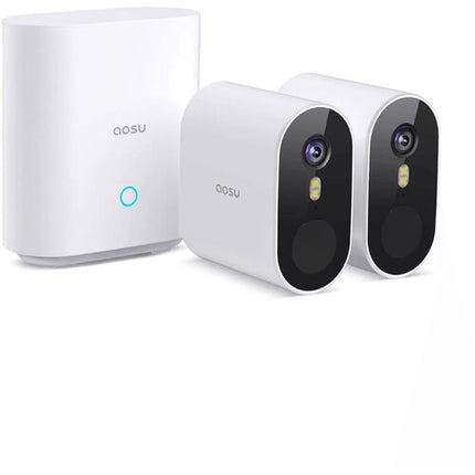 aosu WirelessCam System Pro 2K Cámara de Seguridad Exterior Wi-Fi 2048x1536 166° FOV 32GB almacenamiento