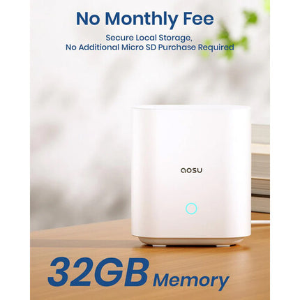 aosu WirelessCam System Pro 2K Cámara de Seguridad Exterior Wi-Fi 2048x1536 166° FOV 32GB almacenamiento