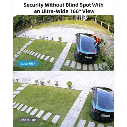 aosu WirelessCam System Pro 2K Cámara de Seguridad Exterior Wi-Fi 2048x1536 166° FOV 32GB almacenamiento