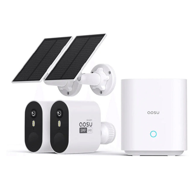 aosu SolarCam System Pro 2K Kit Cámaras Exteriores Wi-Fi 2048x1536 32GB