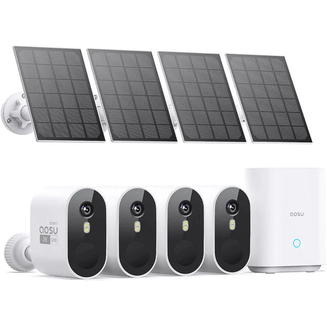 aosu SolarCam System Pro 2K Kit Cámaras Wi-Fi Exterior 2048x1536 166° Visión Nocturna