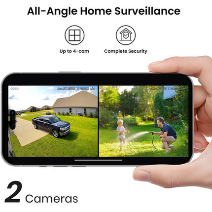 aosu SolarCam D1 Classic Cámara PTZ Exterior 2K 32GB 360° Pan 2 Unidades