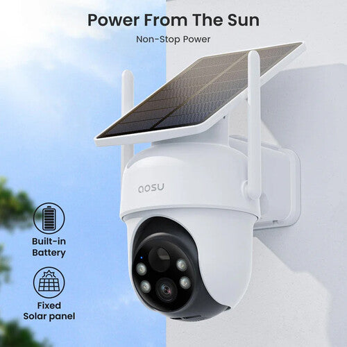 aosu SolarCam D1 Classic Kit de 4 Cámaras Wi-Fi 2K 2304x1296 PTZ Outdoor
