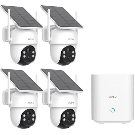 aosu SolarCam D1 Classic Kit de 4 Cámaras Wi-Fi 2K 2304x1296 PTZ Outdoor