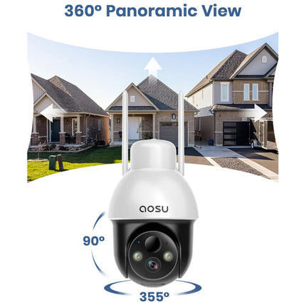 aosu 2K SolarCam D1 Lite Cámara de Seguridad Solar PTZ Wi-Fi 360° IP66