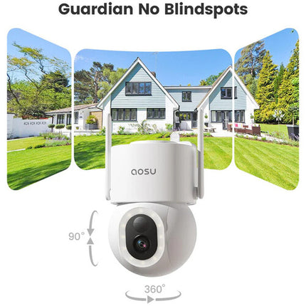 aosu 3K SolarCam D1 Max Cámara de Seguridad Wi-Fi Solar 5MP 360° IP65