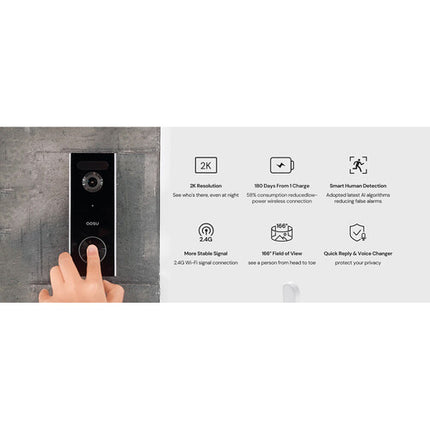 aosu Videoportero Inteligente 2K QHD con HomeBase Hub y 8GB microSD
