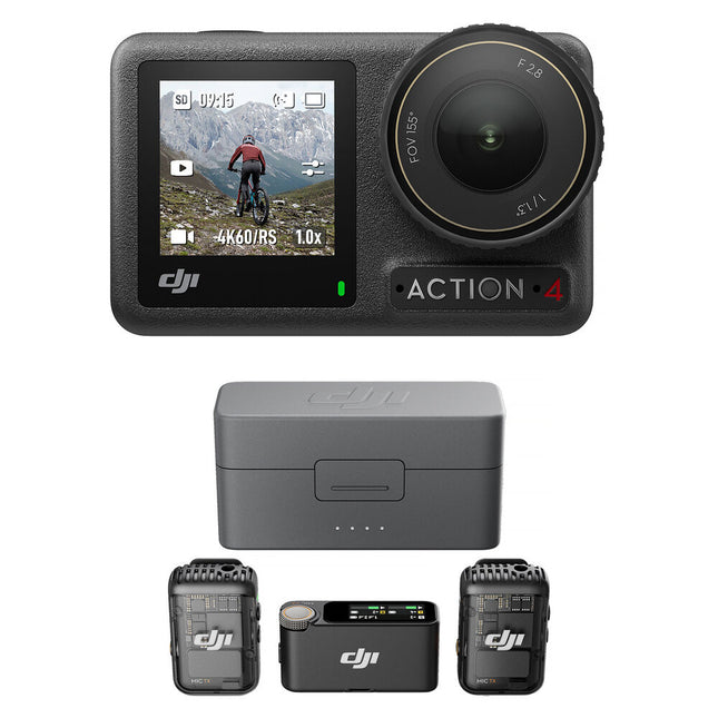 DJI Osmo Action 4 Cámara con Micrófono Inalámbrico y Batería Extrema