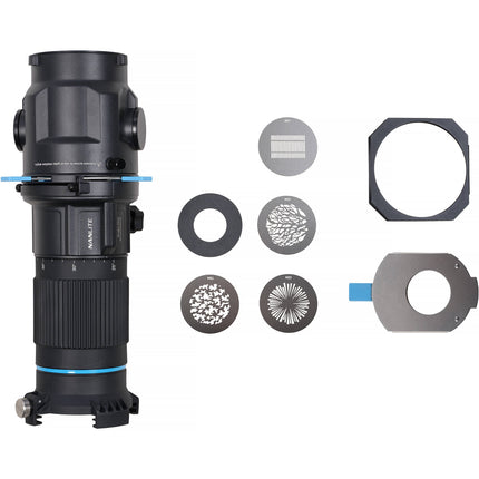 Nanlite Projection Attachment para montura Bowens con lente zoom 25-45° y portagobos incluido