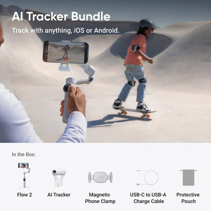 Insta360 Flow 2 AI Tracker Bundle Estabilizador De Cámara 3-Axis Seguimiento AI