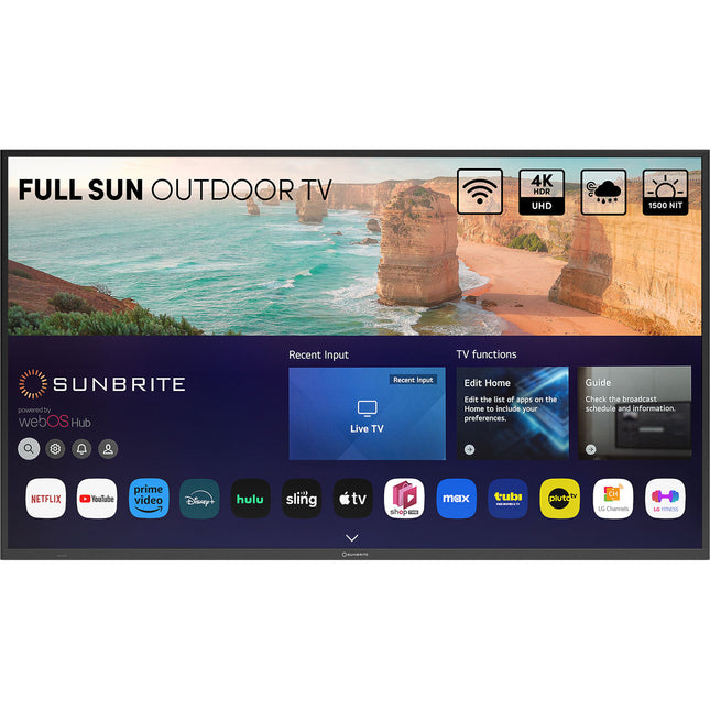 SunBriteTV Solis Series 75" 4K HDR TV Exterior Full Sun 1500 Nits UHD