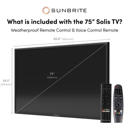 SunBriteTV Solis Series 75" 4K HDR TV Exterior Full Sun 1500 Nits UHD