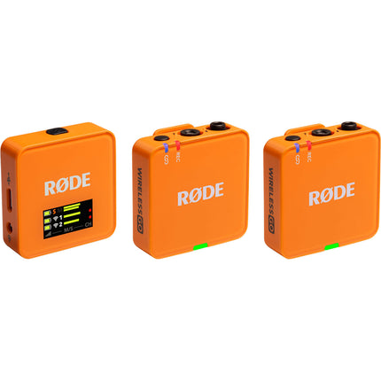 RODE Wireless GO Gen 3 Sistema de Micrófono Inalámbrico Compacto 7h Batería 853' Alcance Naranja