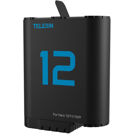 TELESIN Cargador con 3 Ranuras y 2 Baterías 1720mAh para GoPro HERO12 11 10 9