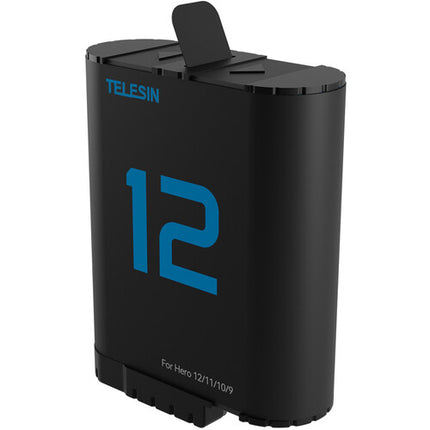 TELESIN Cargador con 3 Ranuras y 2 Baterías 1720mAh para GoPro HERO12 11 10 9