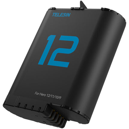TELESIN Cargador con 3 Ranuras y 2 Baterías 1720mAh para GoPro HERO12 11 10 9