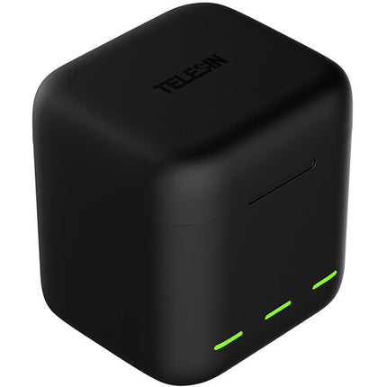 TELESIN Caja de Carga y Almacenamiento para 3 Baterías GoPro HERO13 2.8 Horas USB-C