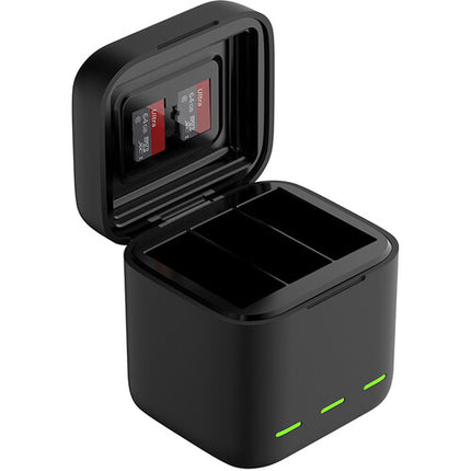 TELESIN Caja de Carga y Almacenamiento para 3 Baterías GoPro HERO13 2.8 Horas USB-C