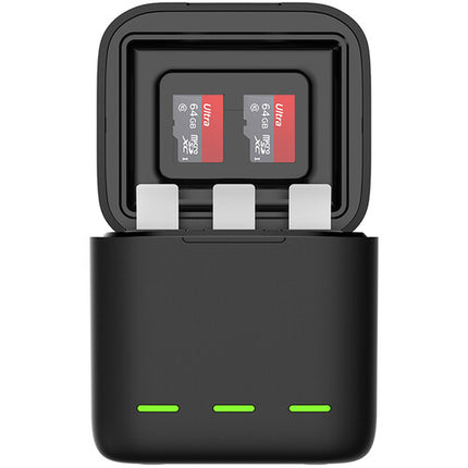 TELESIN Caja de Carga y Almacenamiento para 3 Baterías GoPro HERO13 2.8 Horas USB-C