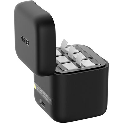 TELESIN Caja de Carga y Almacenamiento para 3 Baterías GoPro HERO13 2.8 Horas USB-C