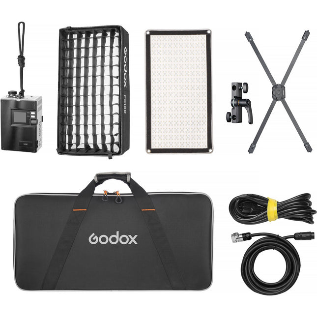 Godox FL100R Luz LED Flexible RGB 1x2 Pulg 4090 Lux 5600K con Softbox y Controlador