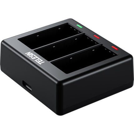 TELESIN Base de Carga 3 Puestos con 2 Baterías 1900mAh para GoPro HERO13
