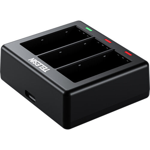 TELESIN Base de Carga 3 Puestos con 2 Baterías 1900mAh para GoPro HERO13