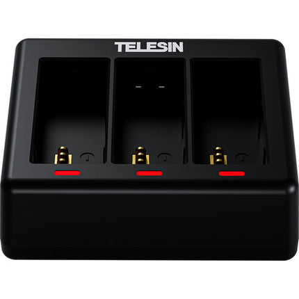TELESIN Base de Carga 3 Puestos con 2 Baterías 1900mAh para GoPro HERO13