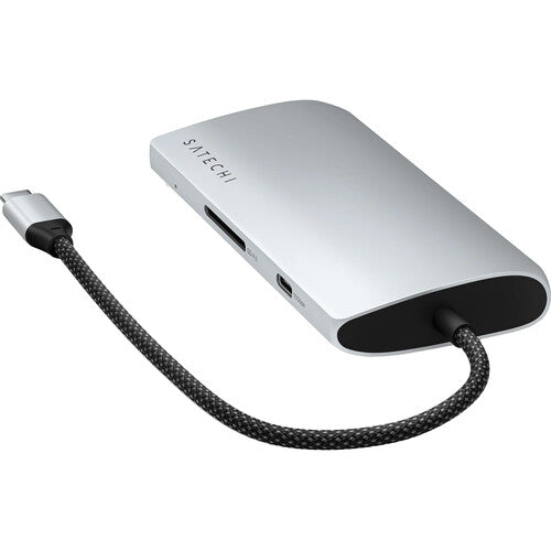 Satechi USB-C Multi Puerto Adaptador 8K con Ethernet 100W PD 10Gbps Plata