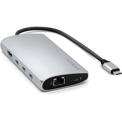 Satechi USB-C Multi Puerto Adaptador 8K con Ethernet 100W PD 10Gbps Plata