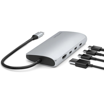 Satechi USB-C Multi Puerto Adaptador 8K con Ethernet 100W PD 10Gbps Plata