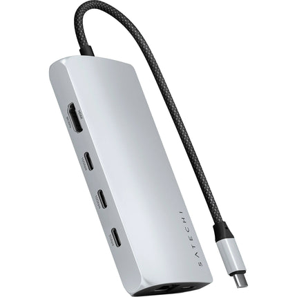 Satechi USB-C Multi Puerto Adaptador 8K con Ethernet 100W PD 10Gbps Plata