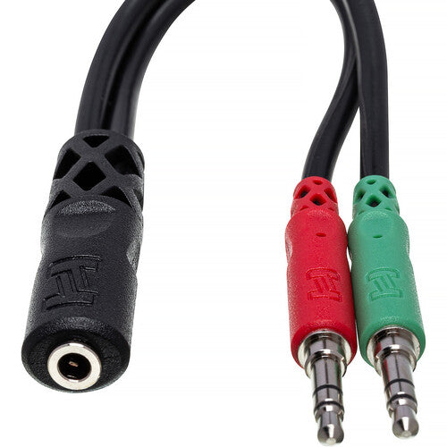 Hosa Technology Cable Adaptador Headset y Mic 3.5mm TRRS a Dual TRS