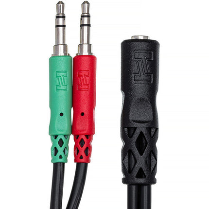 Hosa Technology Cable Adaptador Headset y Mic 3.5mm TRRS a Dual TRS