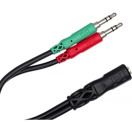 Hosa Technology Cable Adaptador Headset y Mic 3.5mm TRRS a Dual TRS