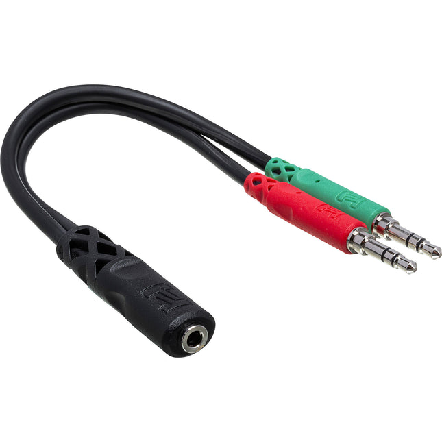 Hosa Technology Cable Adaptador Headset y Mic 3.5mm TRRS a Dual TRS