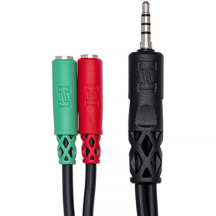 Hosa Technology Cable divisor para auriculares y micrófono 3.5mm TRRS a dual TRS