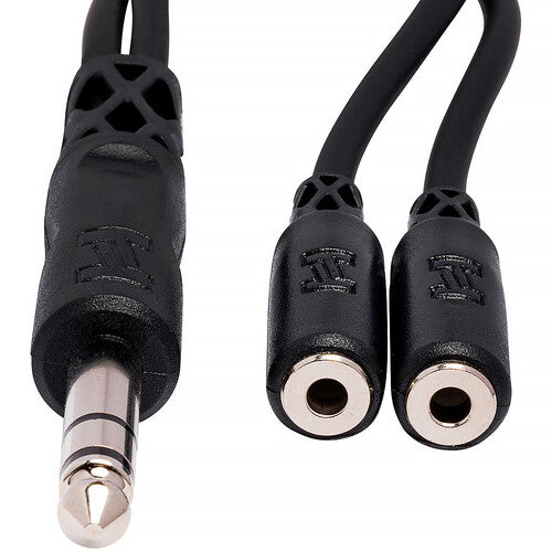 Hosa Technology Cable en Y de 15 cm 1/4" Stereo Macho a 2 de 3.5 mm Stereo Hembra