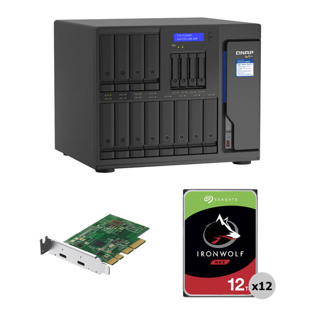QNAP TVS-h1688X NAS 16 Bahías 144TB 7200rpm con Tarjeta Thunderbolt 3