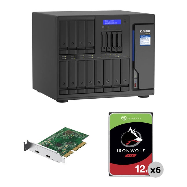 QNAP TVS-h1688X 72TB NAS 16 Bahías con Thunderbolt 3 Dual Port