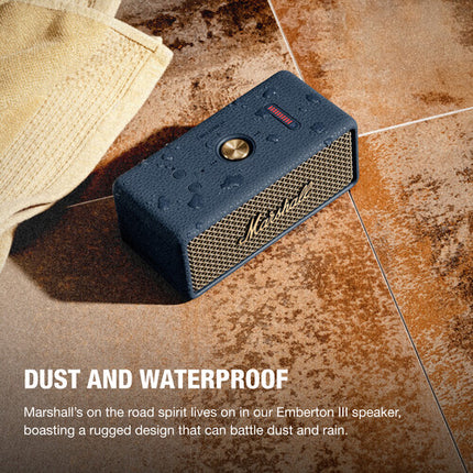 Marshall Emberton III Altavoz Bluetooth portátil resistente al agua 32 horas azul medianoche